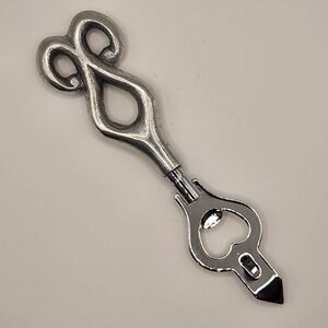 MCM Ornate Cast Metal Bottle Opener Barware Multi-Tool Taiwan 6.75"